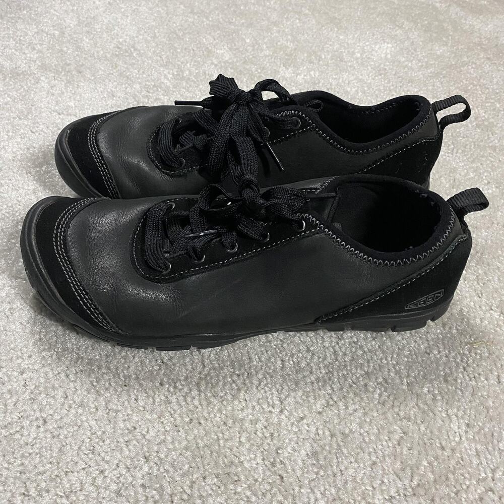 KEEN Ana Cortez Shoes Womens Size 9 W Black Leather Lace Up Comfort Casual Walk